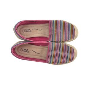 MIA Amore Francesca‎ Striped Espadrille Flats Women's Size 7 Memory Foam